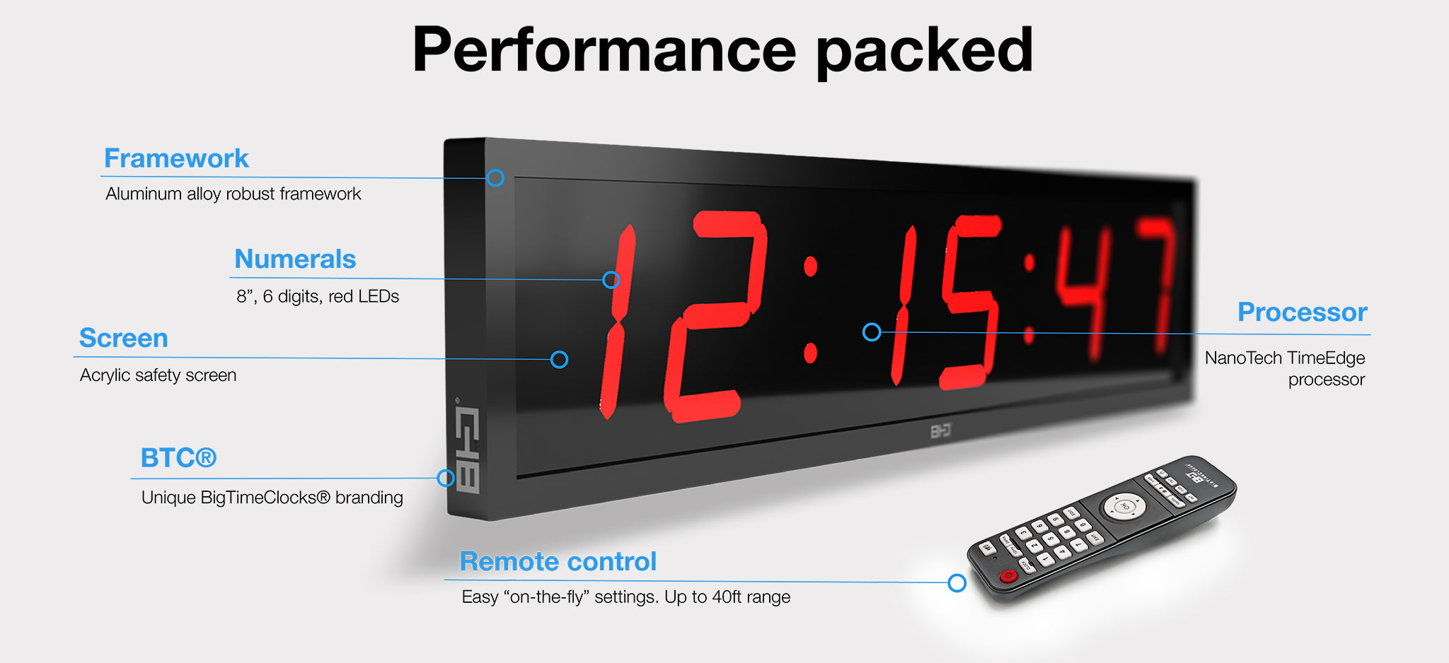 EXTRA LARGE 8″ LED COUNTDOWN / UP CLOCK