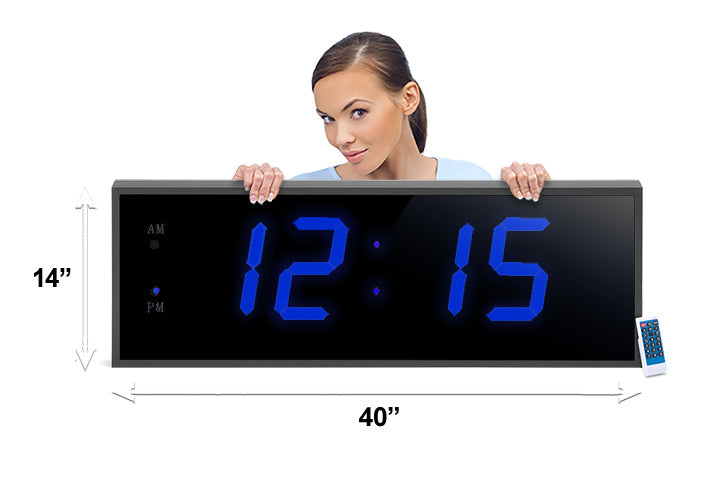 THE GIANT 8″ NUMERALS BLUE LED CLOCK