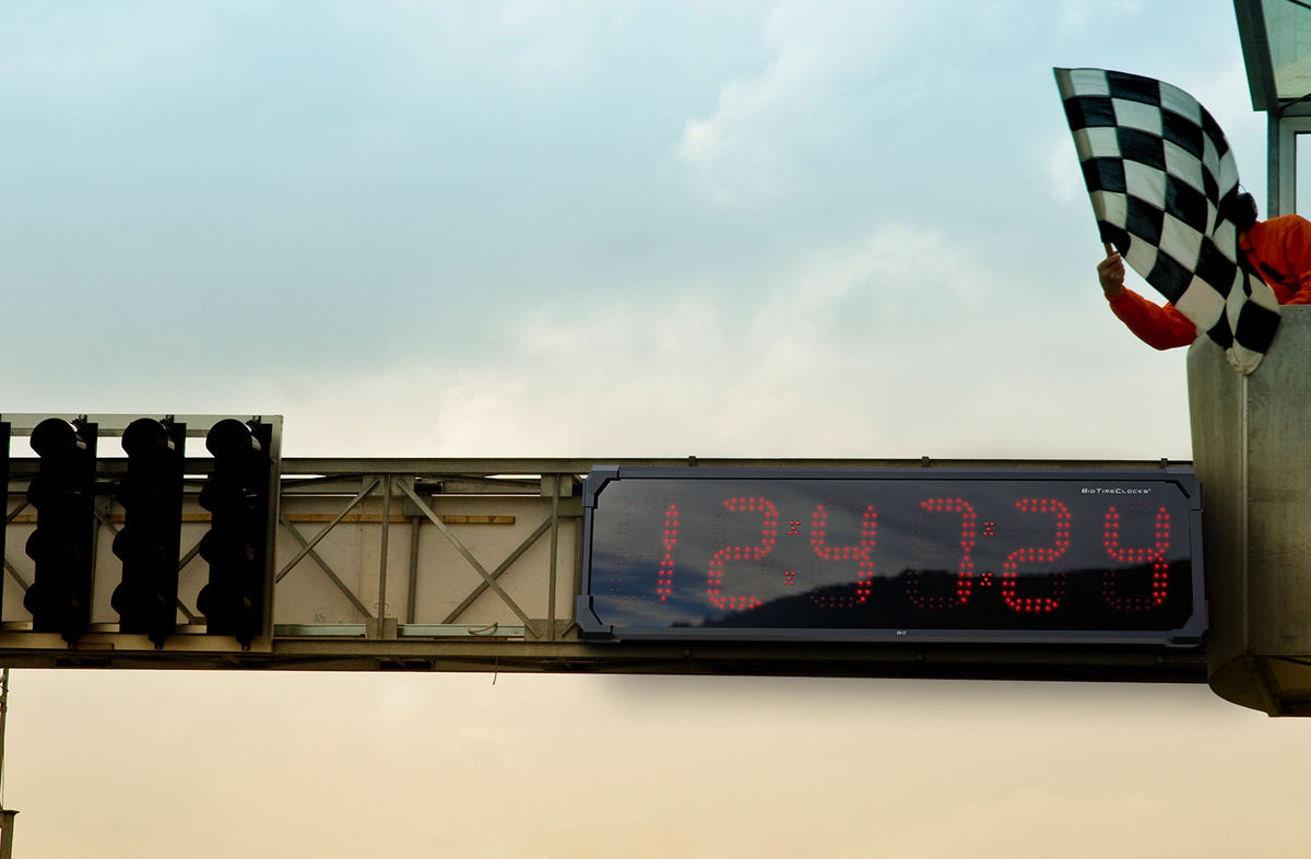 EXTRA LARGE 9″ NUMERALS LED OUTDOOR WATERPROOF GPS RACE CLOCK