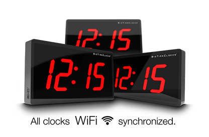LARGE 4" LED WIFI NETWORK SYNCHRONIZED CLOCK (6755591421998)