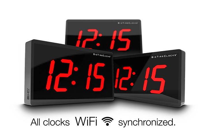 LARGE 4" LED WIFI NETWORK SYNCHRONIZED CLOCK (6755591421998)