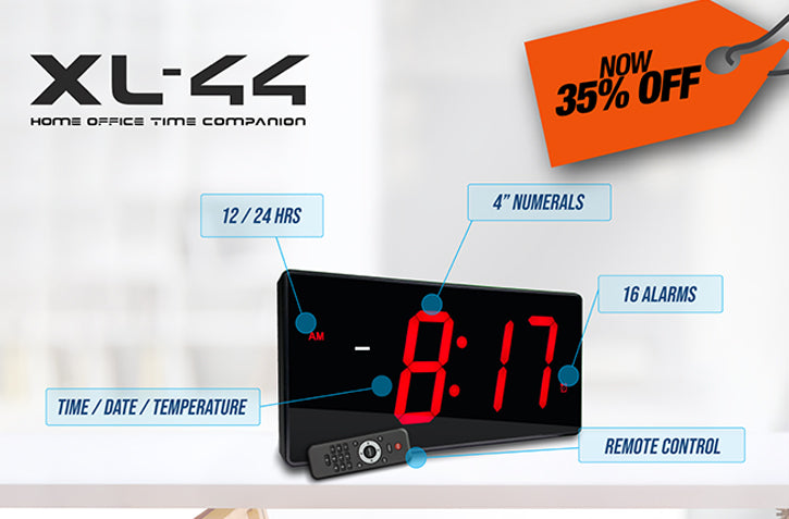 JUMBO 4″ NUMBERS CALENDAR CLOCK WITH TEMPERATURE (4429730938926)