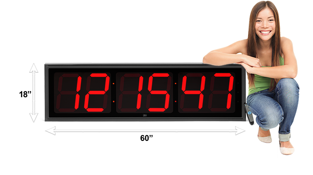 EXTRA LARGE 12″ NUMERALS LED COUNTDOWN / UP CLOCK