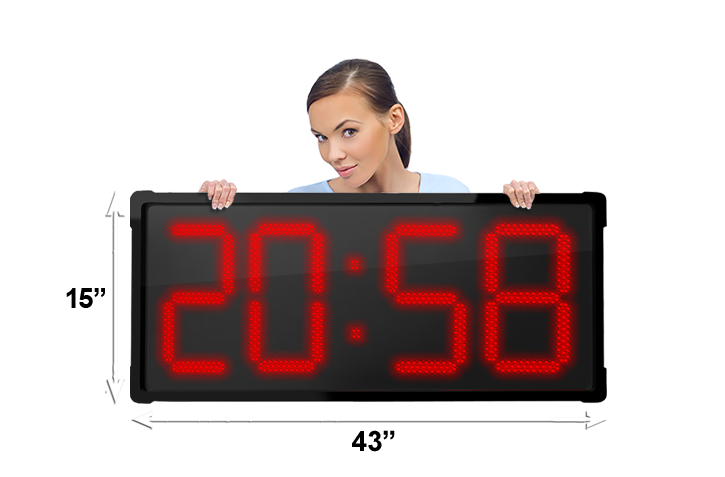 GIANT 12″ NUMERALS LED OUTDOOR WATERPROOF GPS WALL CLOCK (4429730316334)