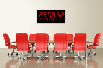 GIANT 7″ NUMERALS LED DIGITAL CALENDAR WALL CLOCK WITH REMOTE CONTROL (4429730349102)