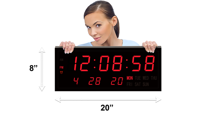 LARGE CALENDAR MULTI-ALARM LED CLOCK (4429730578478)