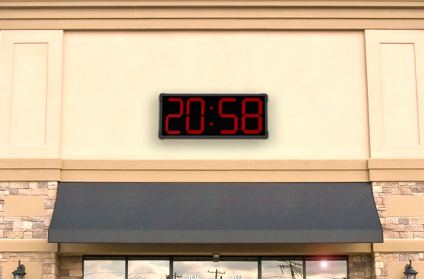 GIANT 12″ NUMERALS LED OUTDOOR WATERPROOF GPS WALL CLOCK (4429730316334)